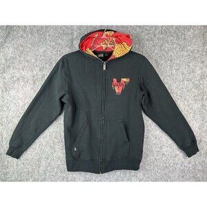 Vintage Vans Full Zip Hoodie Embroidered Spell Out Logo Size S 90s Y2K